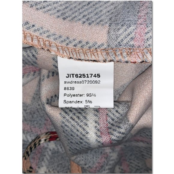 Shein Plaid Dress Size Large Cream and Black Plaid Minidress EUC - Picture 7 of 8